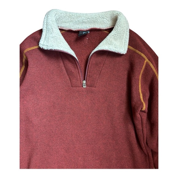 Kuhl Europa Alfpaca Fleece Quarter-Zip Sweater Maroon Size S Shearling - Picture 4 of 10